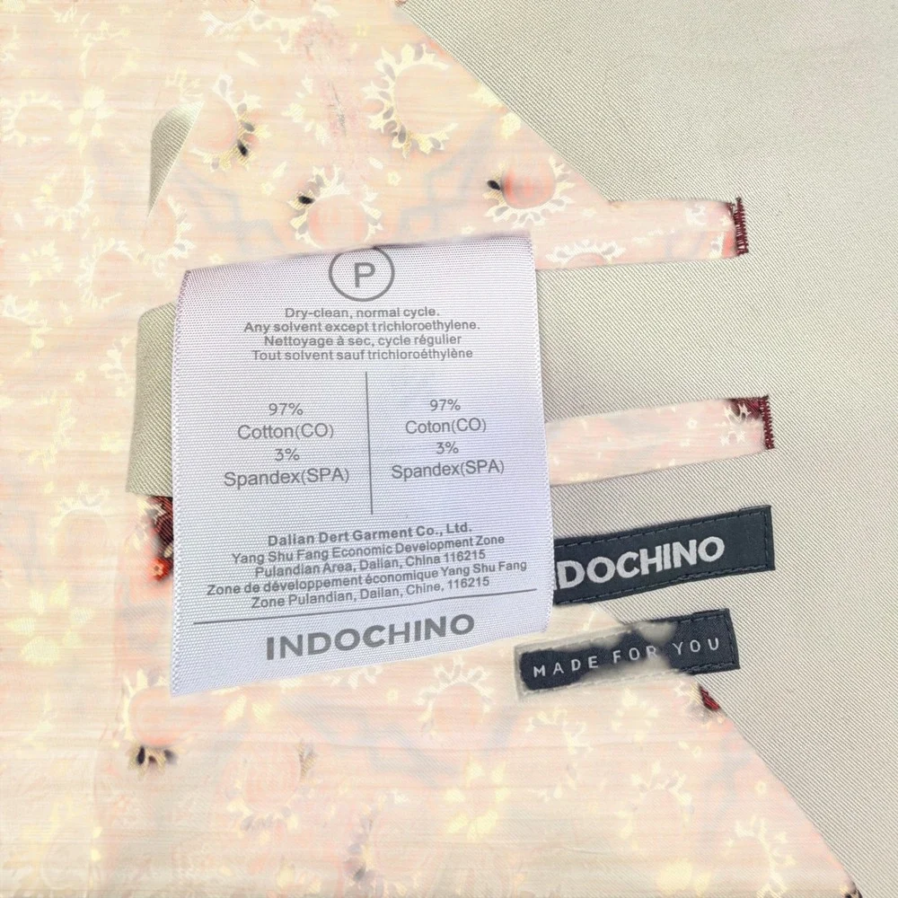 Indochino Made to Measure Tan Blazer Red Floral Lining Sport Coat Mens 40R